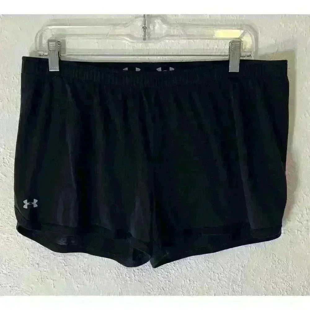 Under Armour Women's Running  Fitted Shorts HeatGear Black Sz M
